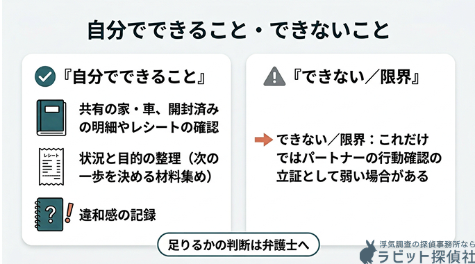 自分でできる合法的な範囲とその限界を説明する画像