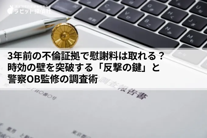 3年前の不倫証拠で慰謝料は取れる？時効の壁を突破する「反撃の鍵」と警察OB監修の調査術