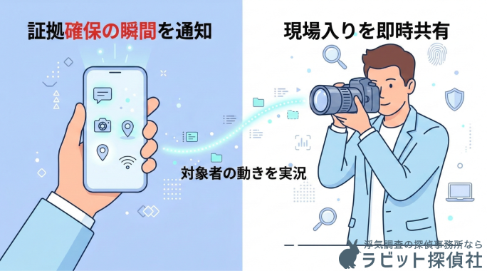 現場の状況がリアルタイムで届くから、一人で結果を待つ孤独な不安から解放されます。
