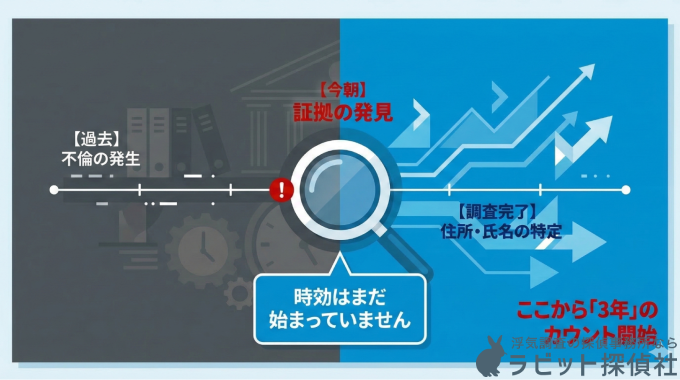 時効が始まるタイミングについて解説した図
