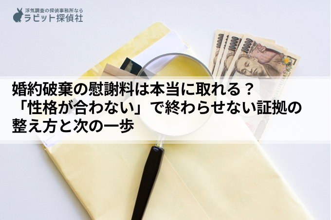 婚約破棄の慰謝料は本当に取れる？「性格が合わない」で終わらせない証拠の整え方と次の一歩