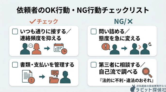 依頼者のOK行動・NG行動チェックリスト