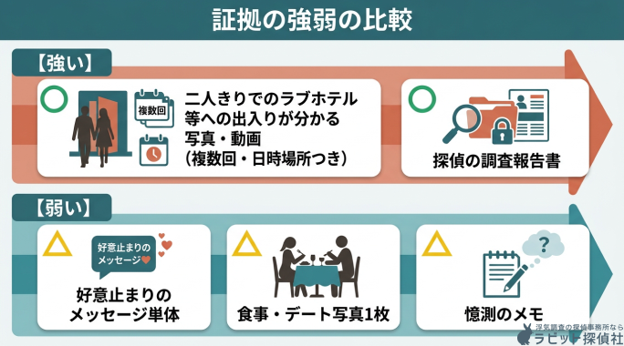 証拠の強弱の比較