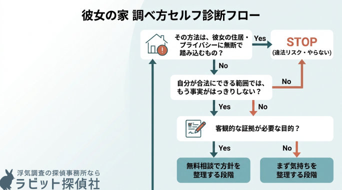 彼女の家の調べ方セルフ診断フロー