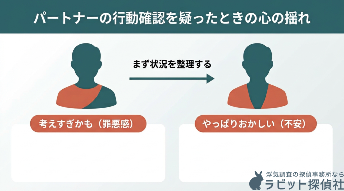 パートナーの行動確認を疑ったときの心の揺れ