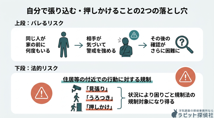 自分で張り込む・押しかけることの2つの落とし穴