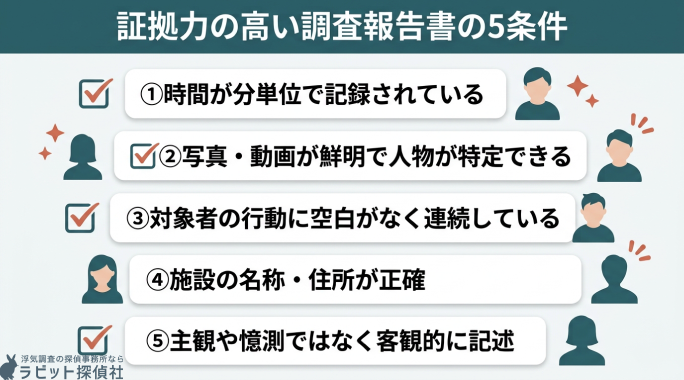 証拠力の高い調査報告書の5条件