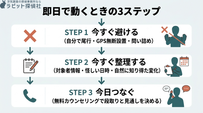 即日で動くときの3つのステップ