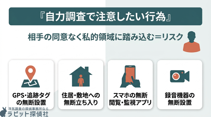 自力調査で注意したい行為