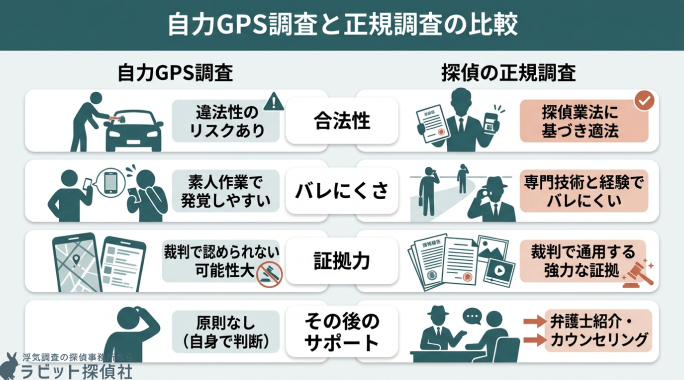 自力GPS調査と正規調査の比較