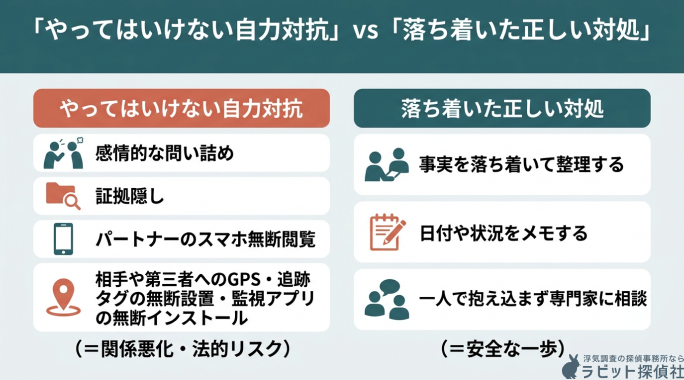 やってはいけない自力対抗と落ち着いた正しい対処
