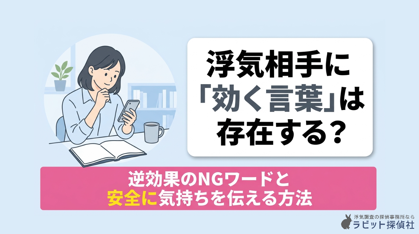 浮気相手に「効く言葉」は存在する？｜逆効果のNGワードと安全に気持ちを伝える方法
