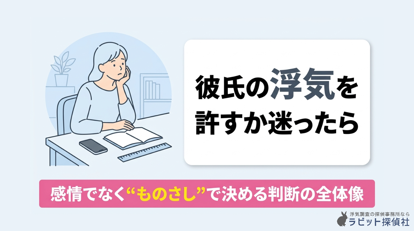 彼氏の浮気を許すか迷ったら｜感情でなく“ものさし”で決める判断の全体像