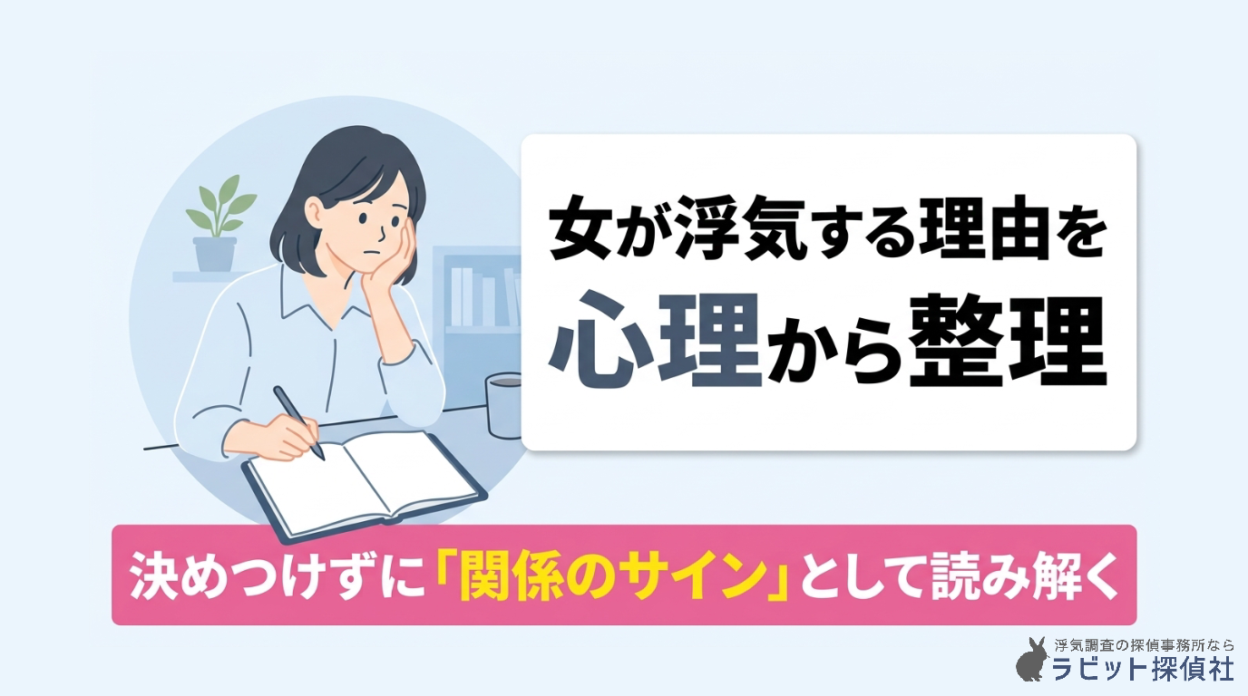女が浮気する理由を心理から整理｜決めつけずに「関係のサイン」として読み解く
