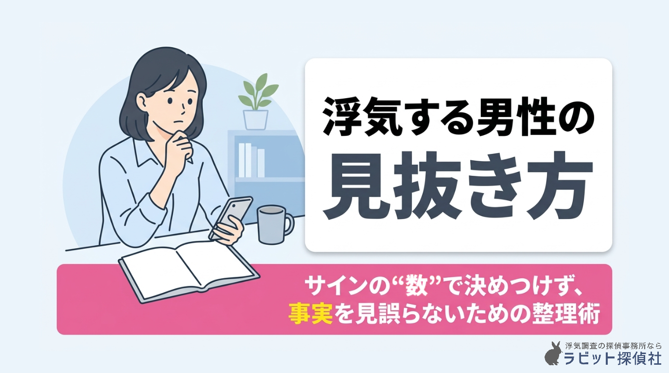 浮気する男性の見抜き方｜サインの“数”で決めつけず、事実を見誤らないための整理術